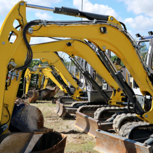 Fleet of diggers protected by plant tracking and keypad immobilisation.